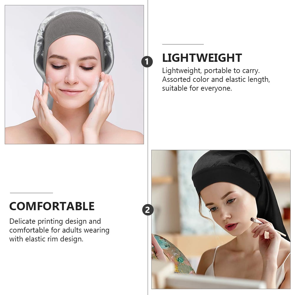 LEORX 6Pcs Satin Cap for Long Hair Sleep Hair Bonnet Assorted Color for Adults