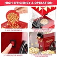 thumbnail image 4 of Air Popper Popcorn Maker,Vintage Table-Top Popcorn Maker, 1400 Watts, 120 V Home Electric Hot Air Popcorn Machine with Measuring Cap,  Oil Free & BPA-Free, Red, 4 of 13