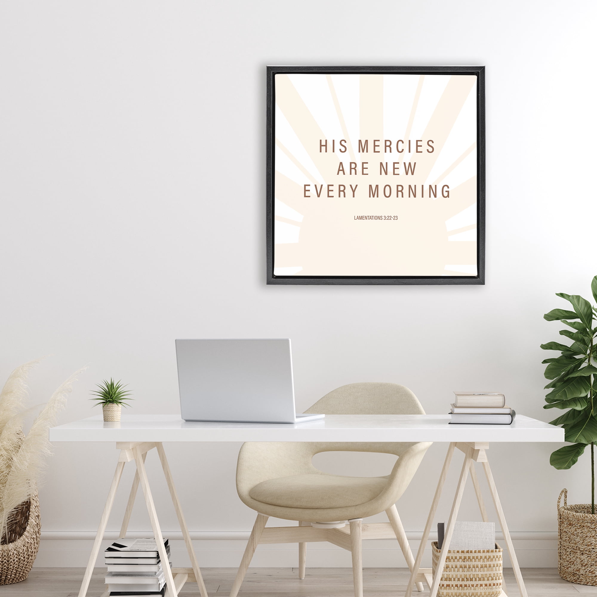 Stupell Industries His Mercies Are New Black Framed Floater Canvas Wall Art, design by SD Graphics Studio