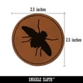 thumbnail image 2 of Fly Insect Sketch 2.5" Faux Leather Round Engraved Iron-On Patch - Brown, 2 of 6