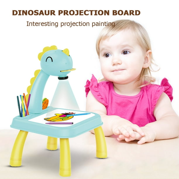 Jinveno Dinosaure Enfants Peinture Conseil Bureau Musical LED Projecteur  Art Dessin Table Jouets 