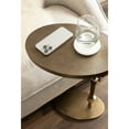 thumbnail image 3 of Kate and Laurel Engles Traditional Adjustable-Height Oval C-Table, 15 x 10 x 28, Antique Brass, Vintage Round Indoor Metal C-Shaped End Table with Embossed Pattern for Use as Overbed Table, 3 of 10