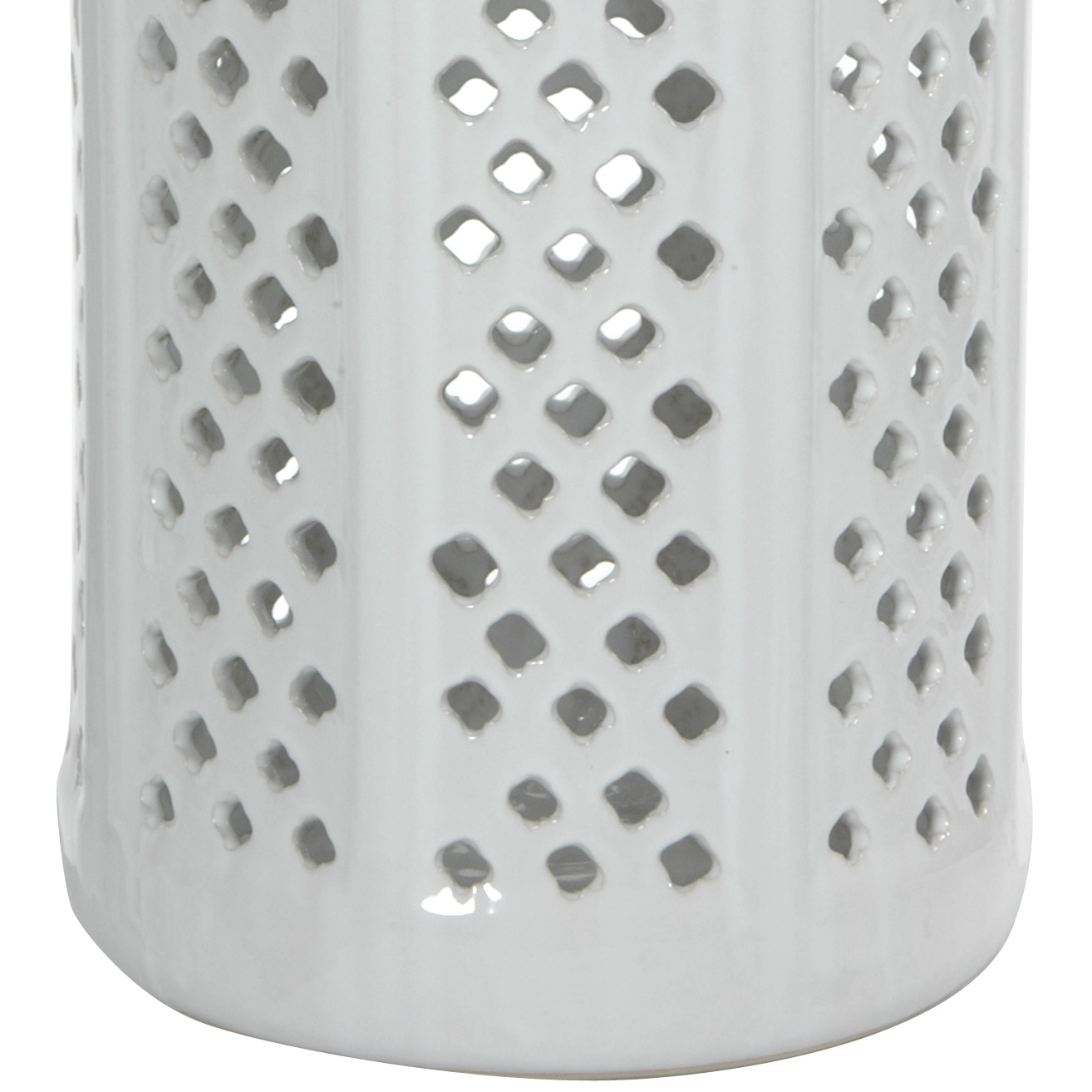 Red Lantern 17" Carved Lattice Decorative Umbrella Stand