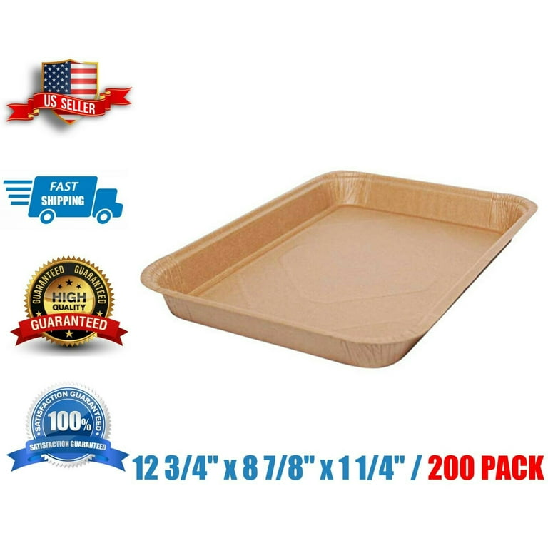 Solut 45745 Eco 12 3/4 x 8 7/8 x 1 1/4 Disposable Kraft Paper Food Tray - 200/Case