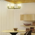 thumbnail image 6 of Ambiate Sara 5-Light Chandelier Fixture, Gold Finish, Glass Shades, Adjustable Height, Five Candelabra Base Sockets (E12), Dimmable, For Dining Areas, Kitchen Islands, Entryways, ETL Listed, 6 of 6