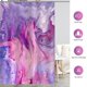 thumbnail image 5 of Aimego Cortina De Ducha Morada, Color Rosa Y Morado, Juego De Cortinas De Ducha De Mármol Con 12 Ganchos Para Accesorios De Decoración De Baño, Cortina De Bañera De 71.7 X 71.7 In, 5 of 5
