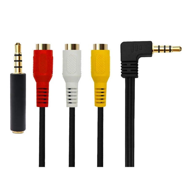 Cable de 3,5 mm macho a 3RCA hembra de 15 cm para videocámara de vídeo
