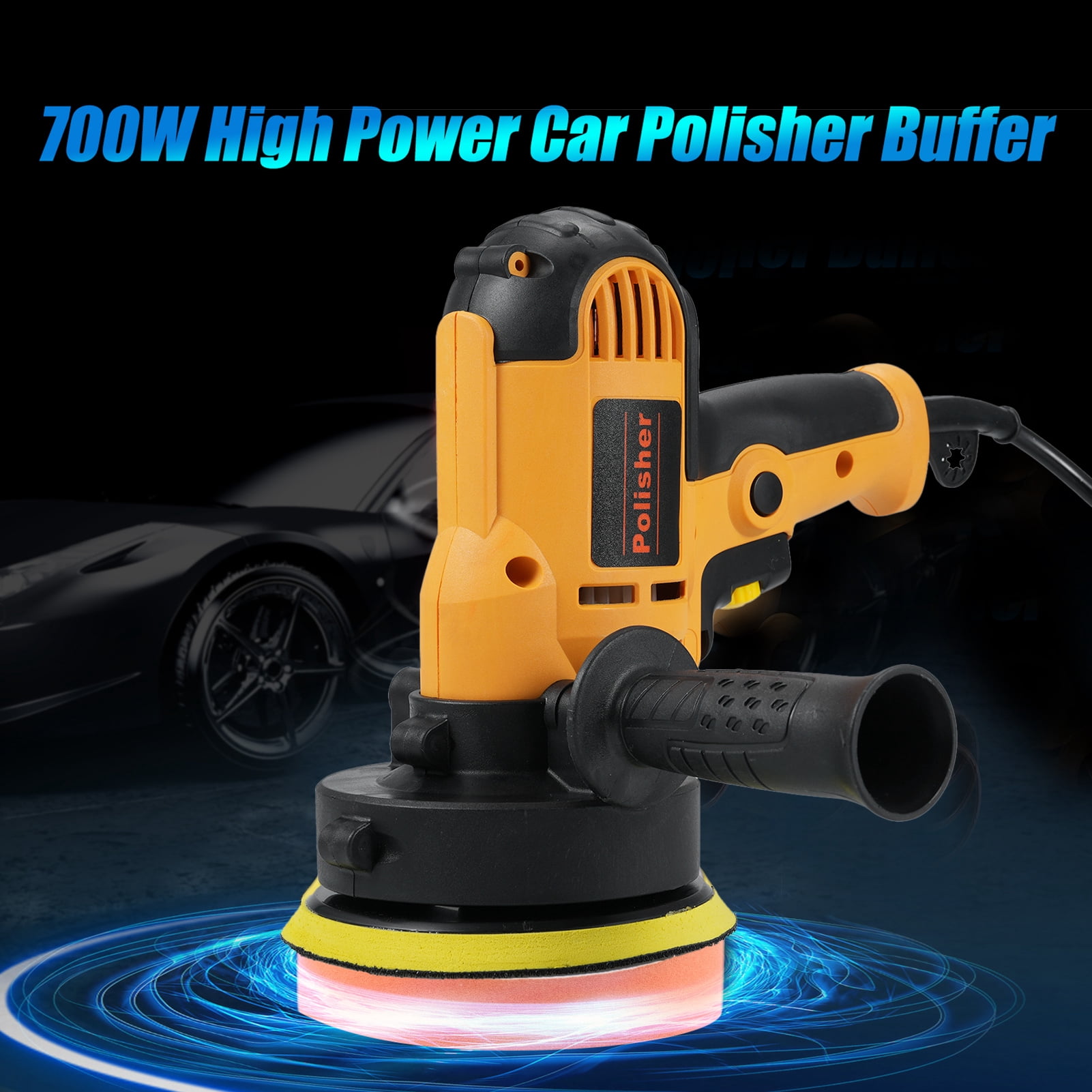 Polishers,Wool Pads Rotary 700w Auto Car Buffer 600-3700rpm Variable Rotary Tool Floor Auxiliary Handle Wool Handle Wool Pads Kit 700w Auto Car Polisher Kit Car Buffer 600-3700rpm Dsfen