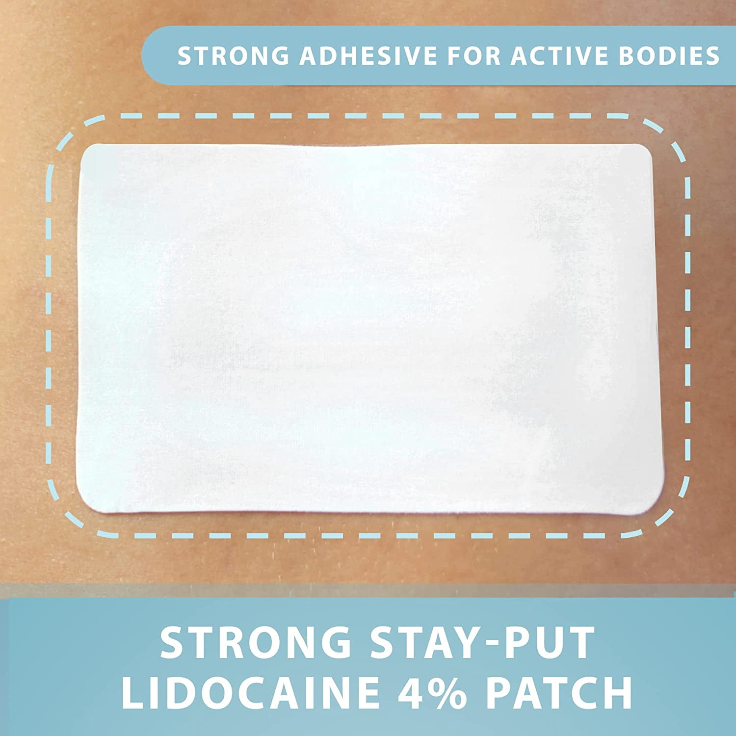 Curist Super Stick Lidocaine Patches Topical Pain Relief - Long Lasting Adhesive for Back Relief, Neck Relief, Sore Muscle Relief (20 Patches -1 Pack - 3x5 Lidocaine 4% Patches)