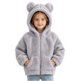 thumbnail image 5 of StSilkitty Baby Boys Girls Fleece Hooded Jacket Zip up Long Sleeve Jacket Coat with Pockets Fall Winter Warm Clothes Size 0-6, 5 of 6