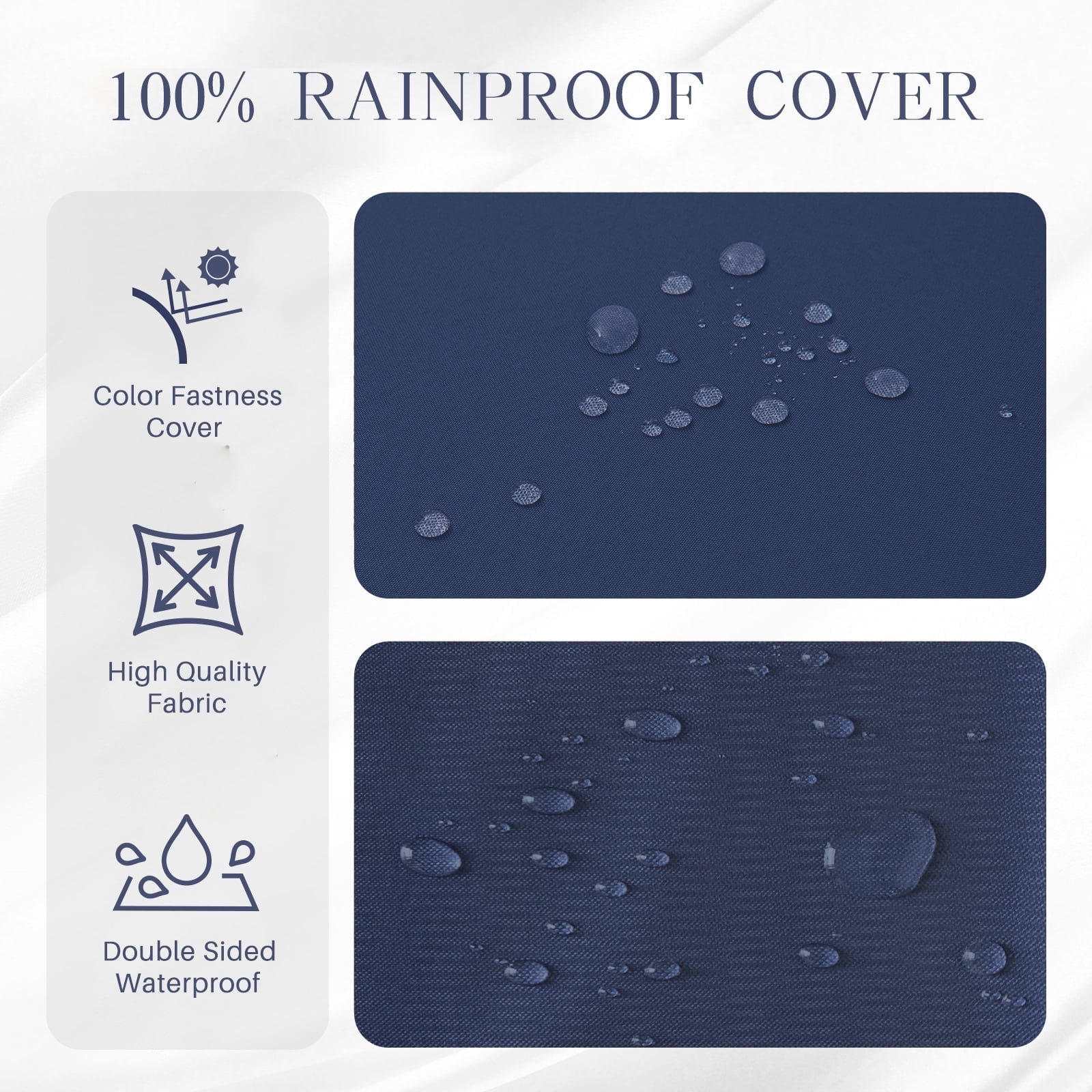 Galenzoov 42×18 inch Outdoor Bench Cushion, Memory Foam Patio Bench Cushion for Outdoor Furniture Waterproof, Porch Swing Pad with Handle and Adjustable Strap, Navy