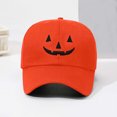 thumbnail image 2 of FAHXNVB Halloween Baseball Hat for Adults Adjustable Pumpkin Face Baseball Hat Embroidery Baseball Cap for Men Women, 2 of 7