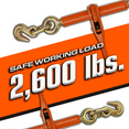 thumbnail image 2 of VULCAN Load Binder, 2 Grab Hooks, Ratchet Style, 2600 Lbs SWL (Works with 1/4 or 5/16 inch G43 Chain), 2 of 5