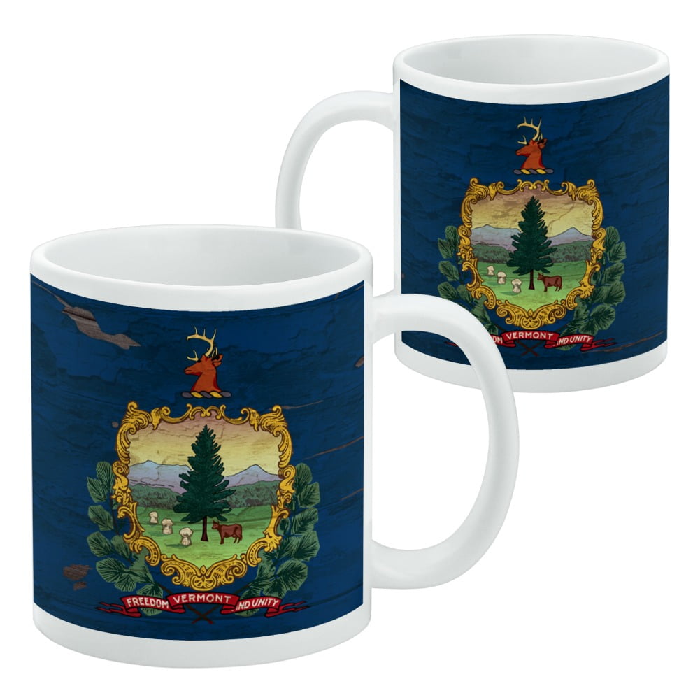 Rustic Vermont State Flag Distressed Usa White Mug Walmart Com Walmart Com