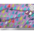 thumbnail image 2 of Soimoi Purple Georgette Viscose Fabric Christmas Tree Printed Fabric 1 Yard 42 Inch Wide, 2 of 3