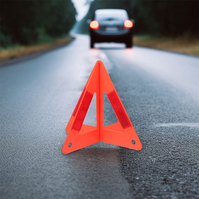 HOOWIFFY 3Pcs Reflective Roadside Emergency Triangle Reflectors for Vehicles 10.1*10.1*8.9in
