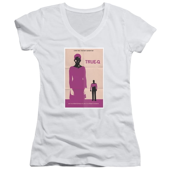 Star Trek Tng Season 6 Episode 6 Junior Women's V-Neck T-Shirt White
