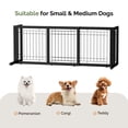 thumbnail image 5 of UBesGoo Folding Adjustable Freestanding 2 Panel Wood Dog Slide Gate Baby Safety Fence, no Drilling no Damage, Black, 5 of 8