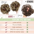 thumbnail image 3 of 2 PCS Messy Bun Hair Piece Wavy Curly Hair Bun Scrunchies Extensions Synthetic Chignon Thick Updo Hairpieces for Women Girls, 3 of 8