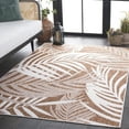 thumbnail image 3 of SAFAVIEH Beach House Kaeden Botanical Indoor/Outdoor Area Rug, Brown/Ivory, 9' x 12', 3 of 16