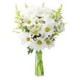 thumbnail image 2 of KaBloom : Bountiful Beauty Bouquet of White Daisies and Yellow Aster with Vase, 2 of 4