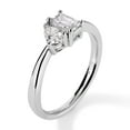 thumbnail image 2 of Diamond Affection 0.50 Cttw Lab Created Diamond Emerald Cut Asymetric Engagement Ring Rhodium Plated Sterling Silver, 2 of 7