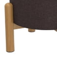 thumbnail image 4 of WHI Mid-Century Modern Fabric and Wood Round Storage Ottoman with Tray - Beige and Black, 4 of 8