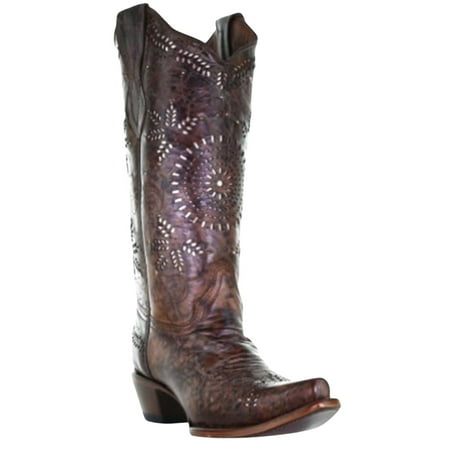 

Circle G Women s Fango Western Boot Snip Toe Brown 9 1/2 M US