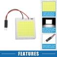 thumbnail image 3 of Unique Bargains COB 48SMD DC12V LED Panel Car RV Interior Dome Light with BA9S T10 Festoon Adapters White (Set of 10), 3 of 7