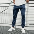 thumbnail image 2 of Men Pants Casual Solid Color Zipper Pocket Trouser Fashion Overalls Beach Pockets Pant Streetwear, 2 of 9