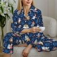 thumbnail image 6 of Rateoe Winter old man Playtime Pattern Womens Pajamas Set Long Sleeve Sleepwear Button Down Nightwear Soft Cotton Pj Lounge Sets-, 6 of 7