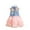 Pink, variant on Baby Girls Princess Sleeveless Floral Lace Denim Shirts Dresses Kids Party Tutu Dress