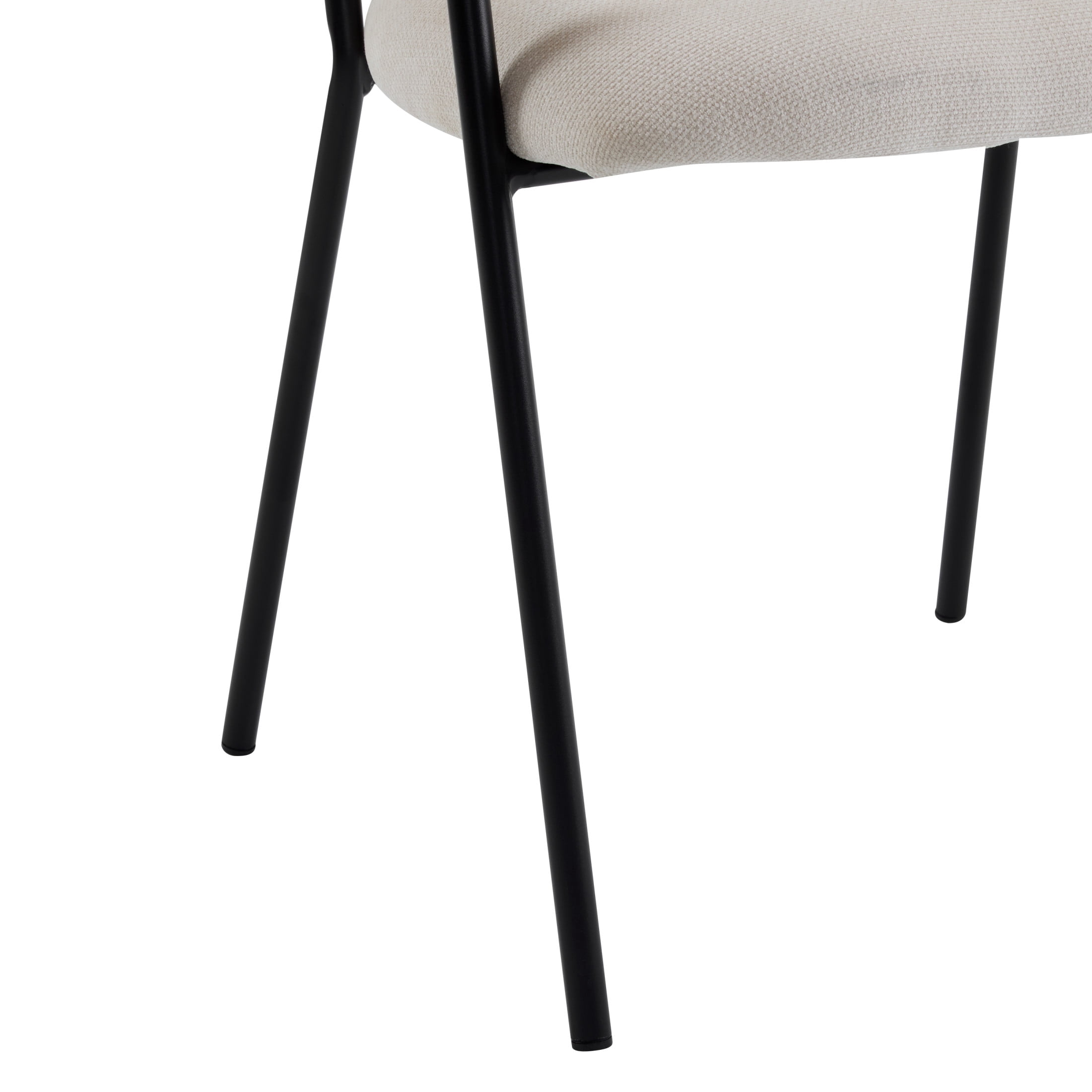 Cecil Modern Upholstered Dining Chairs, Armchairs with Metal Legs, Beige, Set of 2