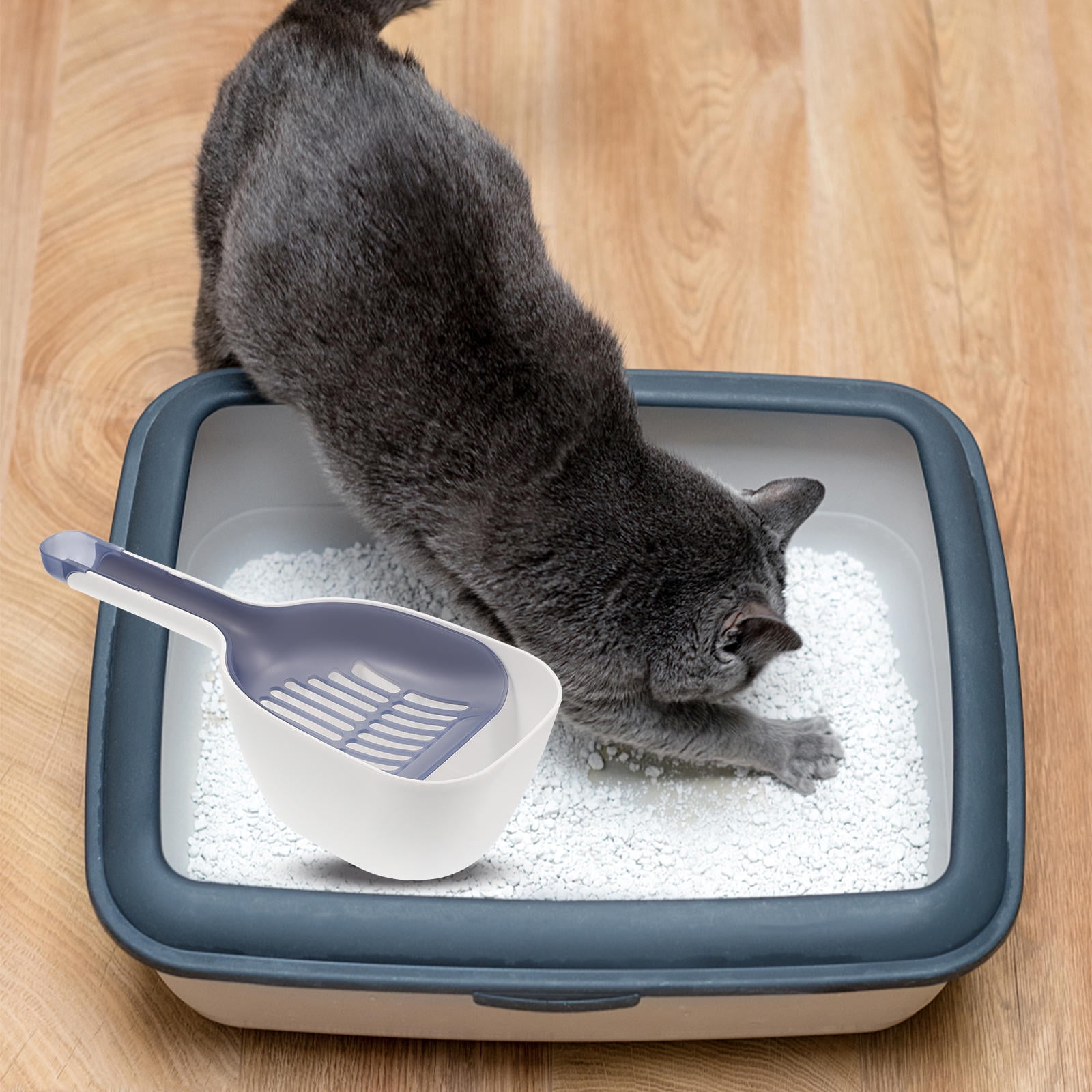 CTIRCHIU 1Set Plastic Cat Litter Scoop with Dustpan Container for Centralized Cat Waste Disposal