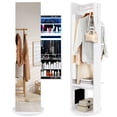 thumbnail image 1 of Gymax 360° Swivel Jewelry Cabinet Armoire Full Length Mirror Coat Rack w/ LED Lights, 1 of 10