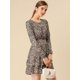 thumbnail image 2 of Vestido Allegra K de Dobladillo con Volantes Estampado de Leopardo Rosa L, 2 of 6