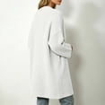 thumbnail image 4 of Otvok Women Textured Rib Knit Open Front Cardigan, Long Drop Shoulder Sleeve Mid Length Loose Knit Sweater Outerwear, 4 of 7
