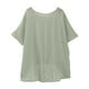 thumbnail image 5 of Tops para salir,Camiseta de lino para mujer, manga corta, cuello en V, blusa informal transpirable, tejido de poliéster, para uso doméstico, sopatenor, 5 of 8