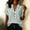 #038-Green, variant on Women Shirt Relaxed Fit V Neck Short Sleeve Striped Button Front Blouse Lightweight Breezy Summer Casual Work Top Gift