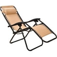 thumbnail image 3 of Set of 2 Zero Gravity Chair Patio Folding Lawn Lounge Chairs Outdoor Lounge Gravity Chair Camp Reclining Lounge Chair with Cup Holder Pillows for Poolside Backyard and Beach, 3 of 5