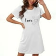 thumbnail image 5 of fheaev Chemises de Nuit pour Femmes Grande Taille Imprimé de la Saint-Valentin Chemise de Nuit Manches Courtes Col Rond Courte Robes de Maison pour Dormir Robe à Imprimé Floral, 5 of 5