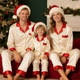 thumbnail image 5 of Family Christmas Pajamas Matching Sets Silk Satin Plus Size Casual Matching Set for Family, 5 of 9