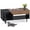 Black, variant on 45 in White Coffee Table Cat Tables Living Room with Storage Drawer, Wooden Rustic Coffee Tables with Cat House, Hidden Kitty Food Table Litter Box Furniture Wood Color