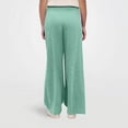 thumbnail image 4 of Dwellite Women Linen Palazzo Pants Summer Boho Wide Leg High Waist Casual Lounge Pant 2026 Beach Travel Vacation Trousers Mint Green L, 4 of 6