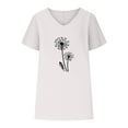 thumbnail image 4 of Shorts pour Femmes, Hauts à Manches Courtes pour Femmes, T-Shirt Décontracté à Manches Courtes Imprimé Col en V, 4 of 4