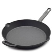 12-Inch Pre-Seasoned Cast Iron Skillet with Assist Handle, Heavy-Duty Frying Pan, Black