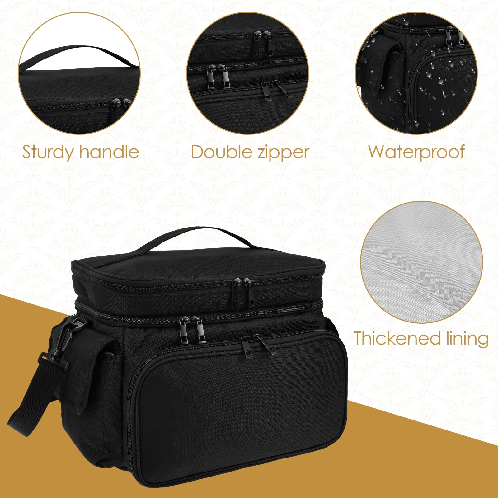 Austok Large Sewing Box Double Layer Quilting Supplies Organizer Portable Travel Sewing Box Organizer for Accessories Storage and Tool