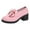 Pink, variant on Mostsola Heels for Women Dressy Bowknot Platform Loafers Slip on Business Casual Shoes
