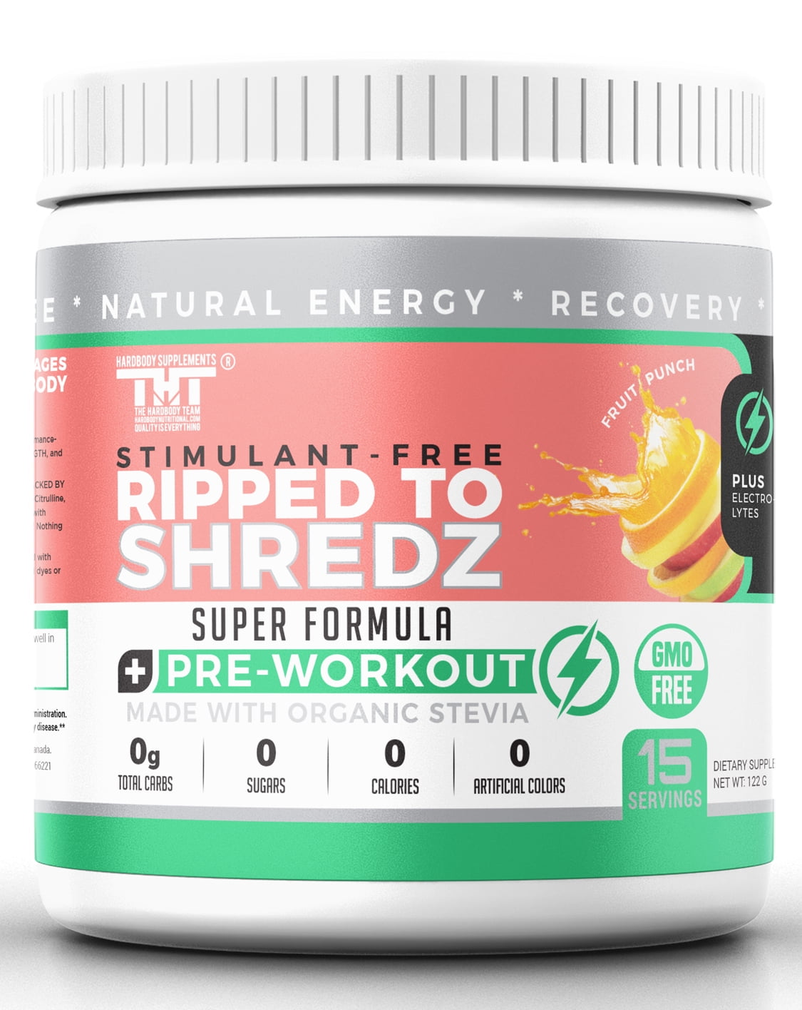 Hardbody Supplements RIPPED TO SHREDZ Pre Workout Powder - Endurance & Muscle Recovery Drink