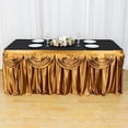 thumbnail image 3 of BalsaCircle 14 feet x 29" Satin Drape Banquet Table Skirt Gold, 3 of 8